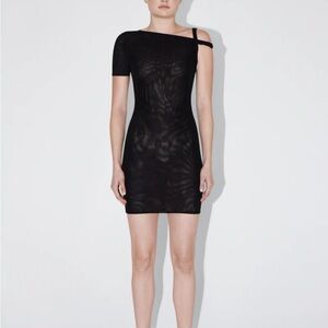 KHY Mesh Stretch Twist Mini Dress